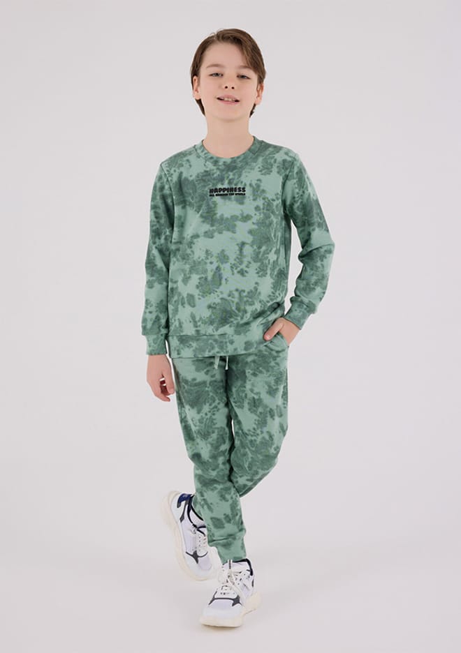 Rp3654-G Erkek Çocuk Yeşil Eşofman
