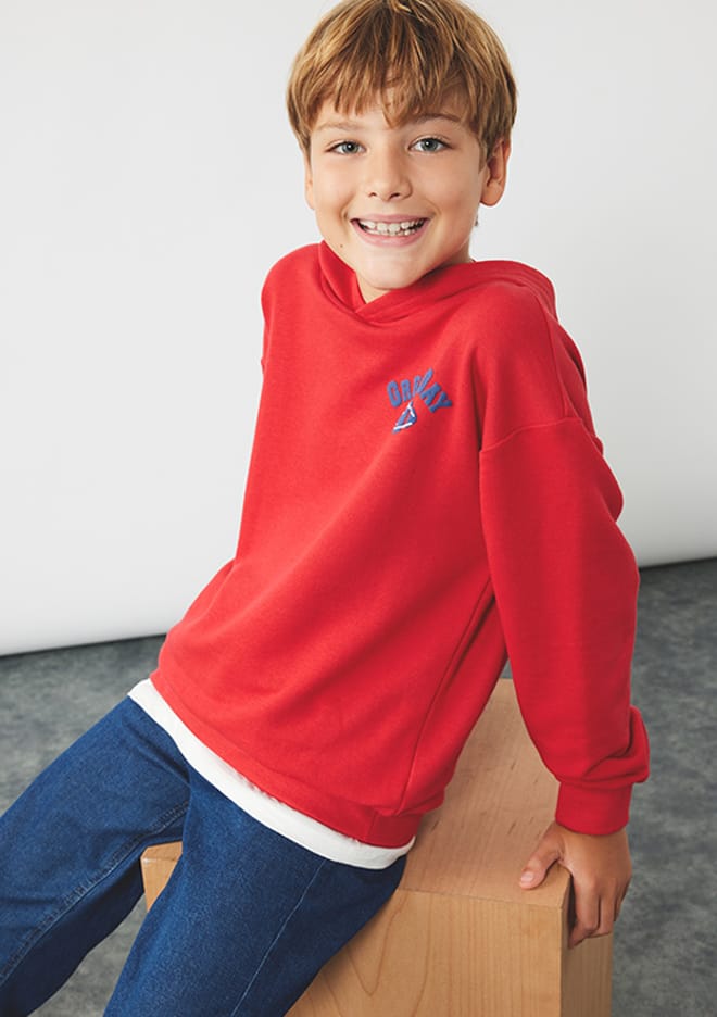 6Wkb10156Tk Erkek Çocuk Kırmızı Sweatshirt