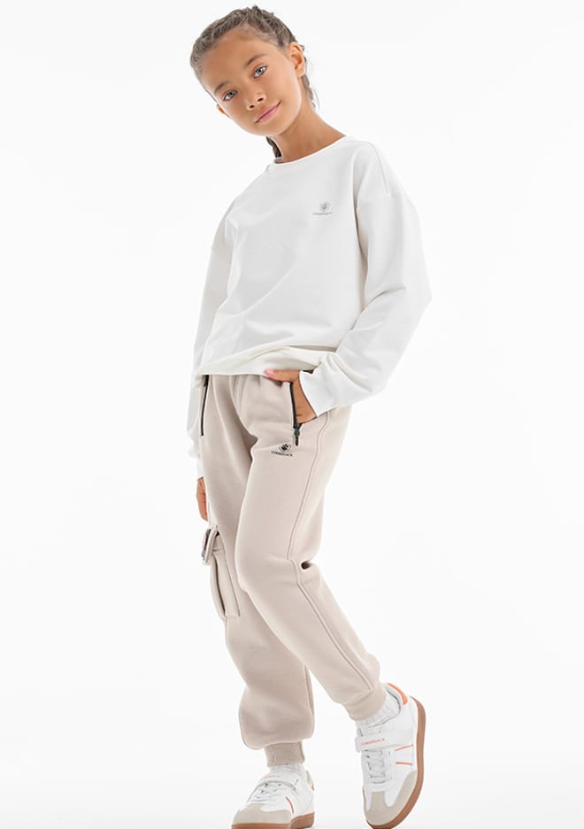A10205520410010 Erkek Çocuk Beyaz Sweatshirt