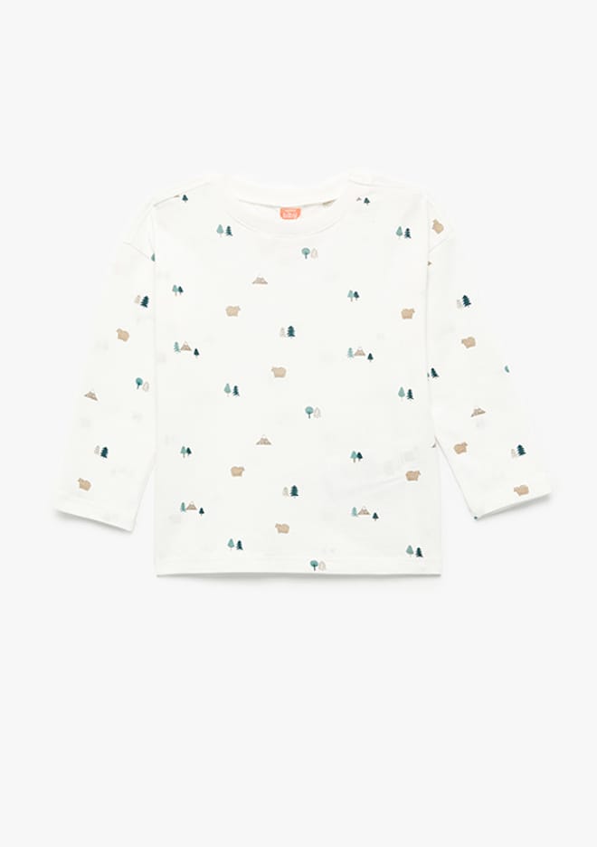 6Wmb10019Tk Erkek Bebek Beyaz Uzun Kol T-shirt