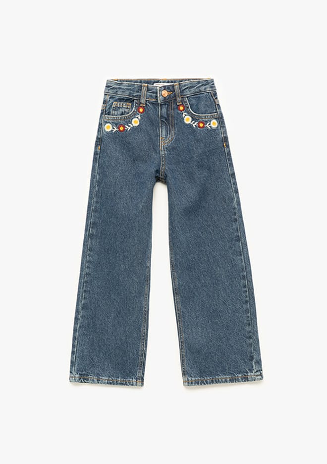 6Wkg40029Ad Kız Çocuk Lacivert Jean Pantolon