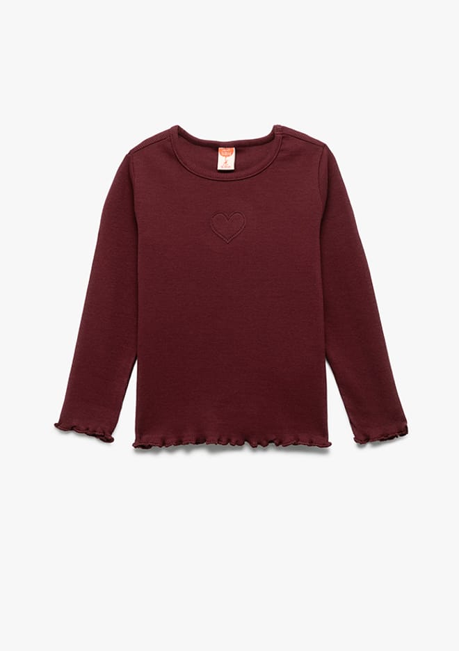 6Wmg10098Ak Kız Bebek Bordo Uzun Kol T-shirt