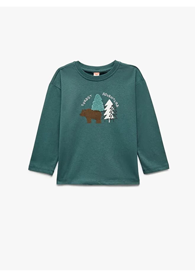 6Wmb10020Tk Erkek Bebek Yeşil Uzun Kol T-shirt