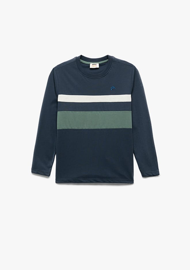 6Wkb10070Tk Erkek Çocuk Lacivert Uzun Kol T-shirt