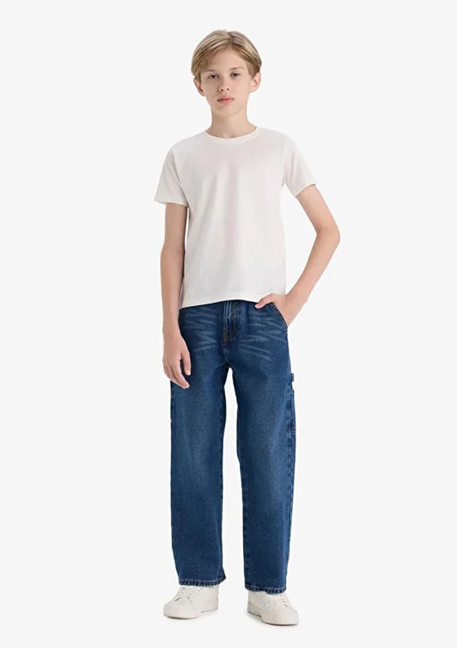 F0457A8Dfa Erkek Çocuk Mavi Jean Pantolon