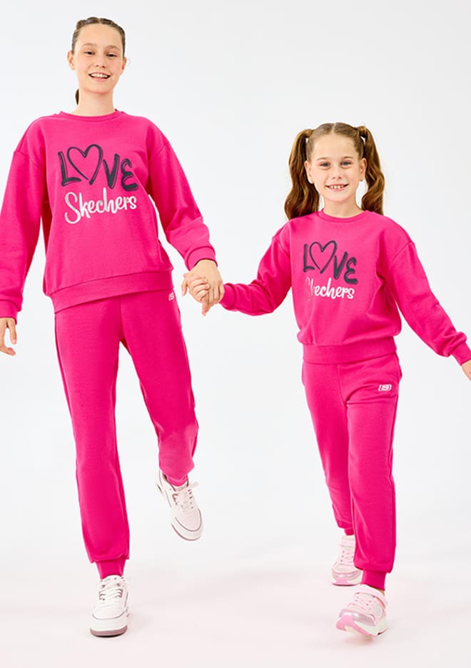Sk2520006-3586 Kız Çocuk Pembe Eşofman