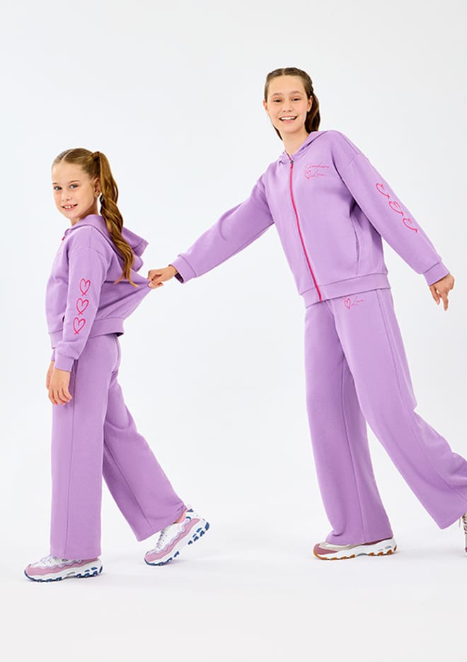 Sk2520009-4009 Kız Çocuk Mor Sweatshirt