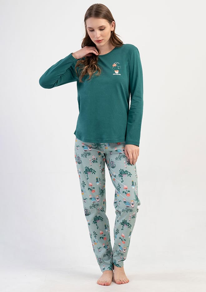 4100271889 Kadın Yeşil Pijama