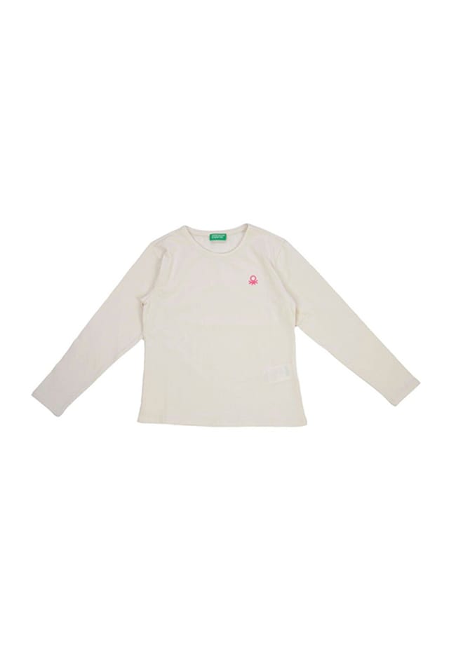 72824 Kız Çocuk Beyaz Basic T-shirt