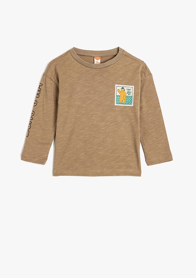 5Wmb10214Tk Erkek Bebek Kahverengi Pamuklu T-shirt