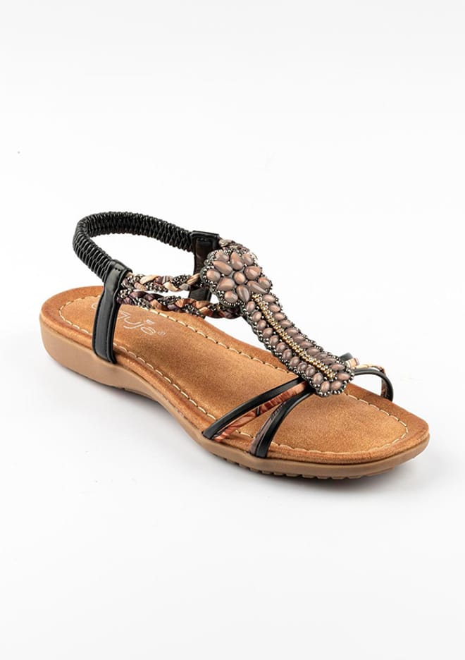 24Y150-38 Sy Kadın Siyah Sandalet