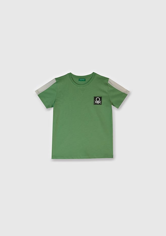 17008 Erkek Çocuk Yeşil Basic T-shirt
