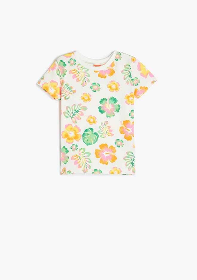 5Smg10068Ak Kız Bebek Beyaz Baskılı T-shirt