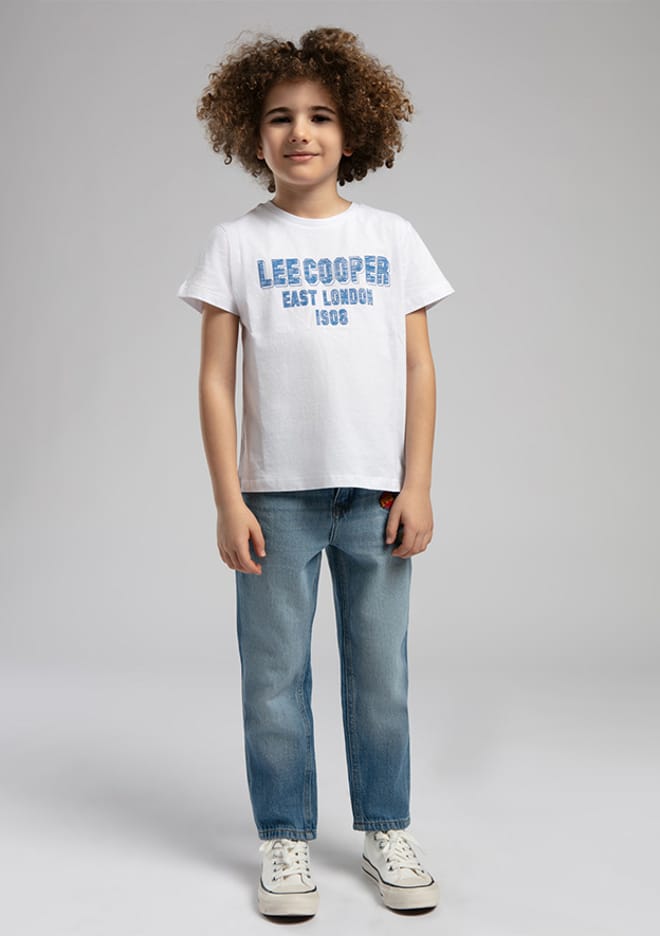 252 Lcb 242003 Erkek Çocuk Beyaz Baskılı T-shirt