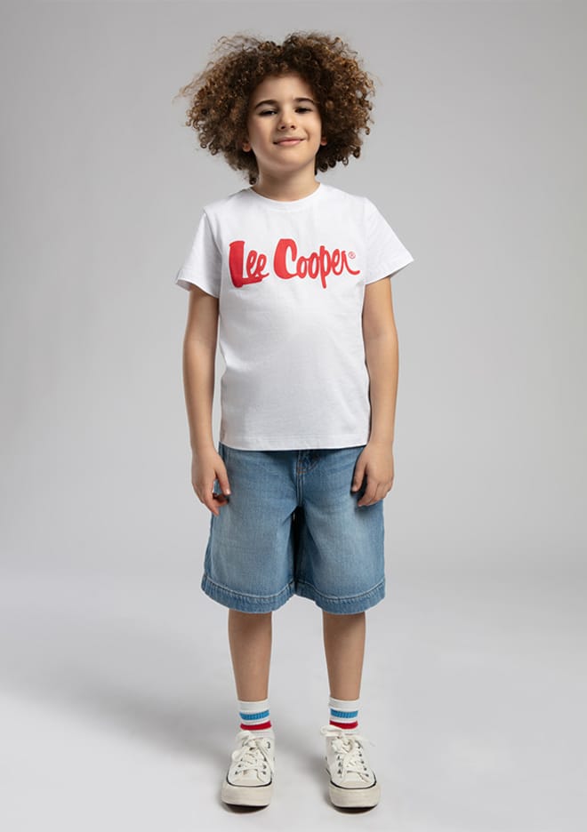 252 Lcb 242001 Erkek Çocuk Beyaz Baskılı T-shirt