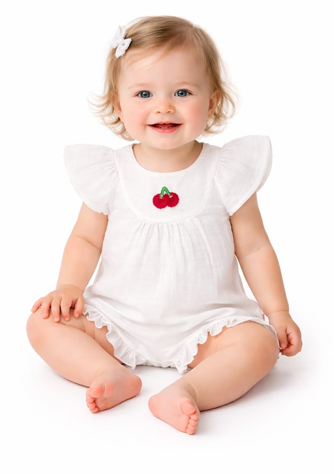 S26G4Tlm801 Kız Bebek Beyaz Elbise