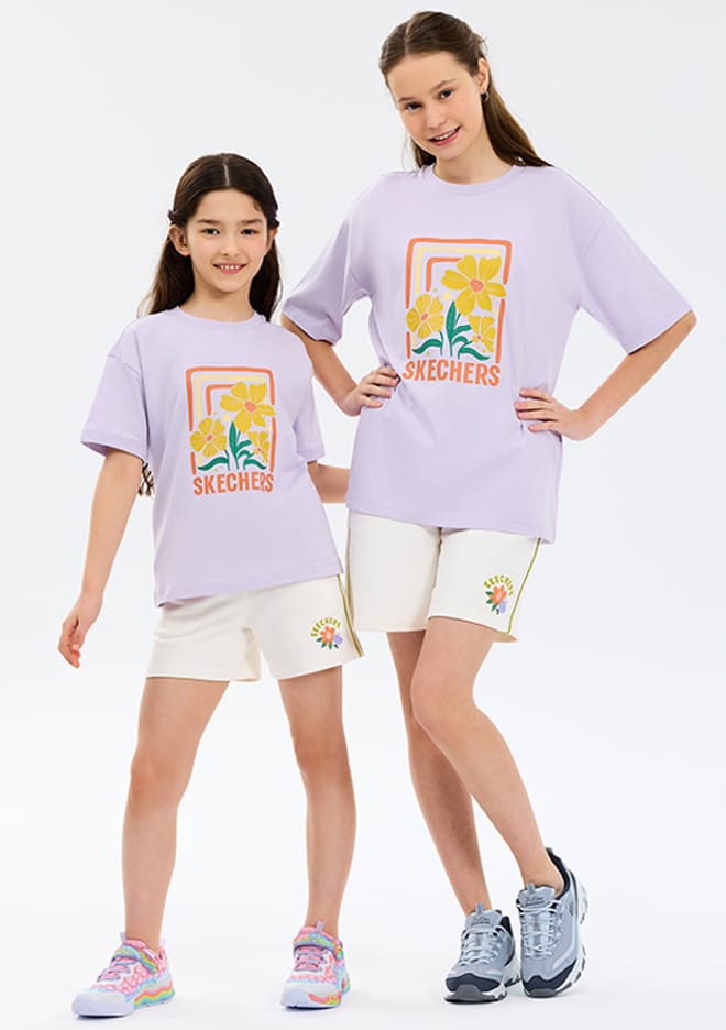 Sk2610019-0764 Kız Çocuk Mor Oversize T-shirt