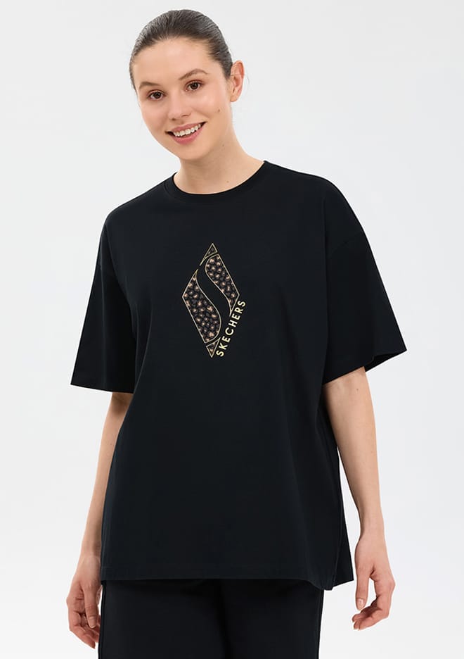 S2610050-3817 Kadın Siyah Oversize T-shirt