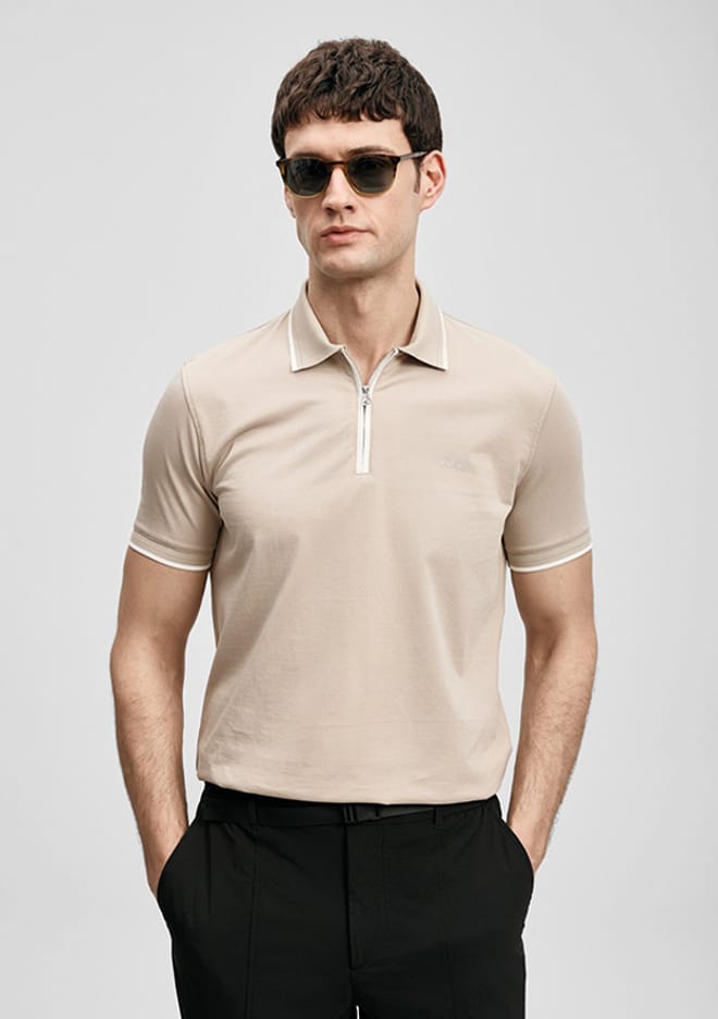 Chase - 111040236 Erkek Bej Polo Yaka T-Shirt