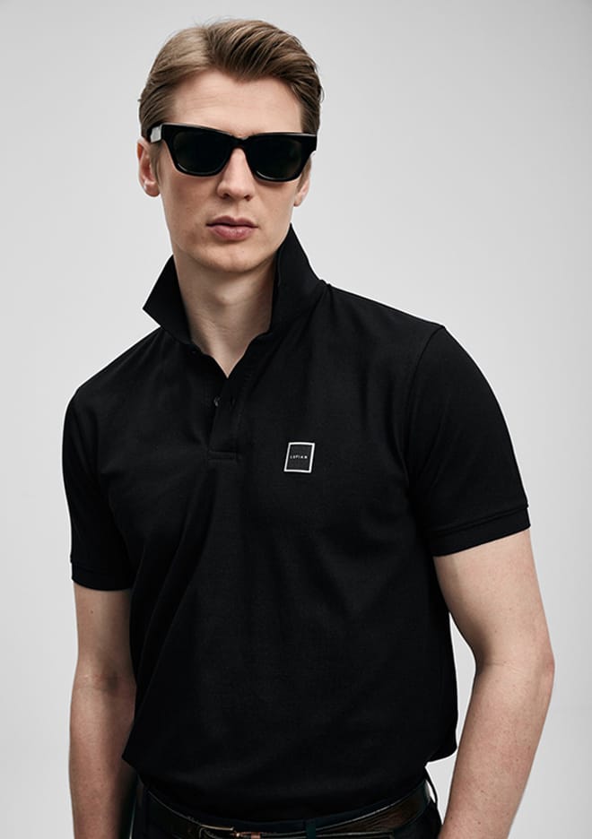 Carter - 111040233 Erkek Siyah Polo Yaka T-Shirt
