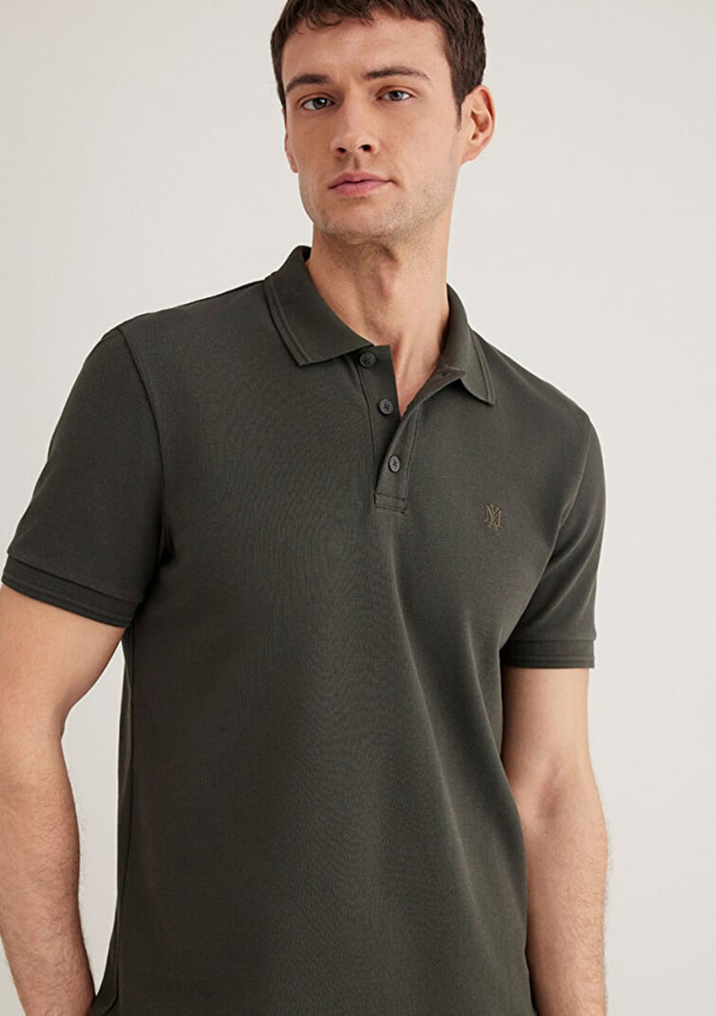 M064946-71587 Erkek Siyah Polo Yaka T-shirt