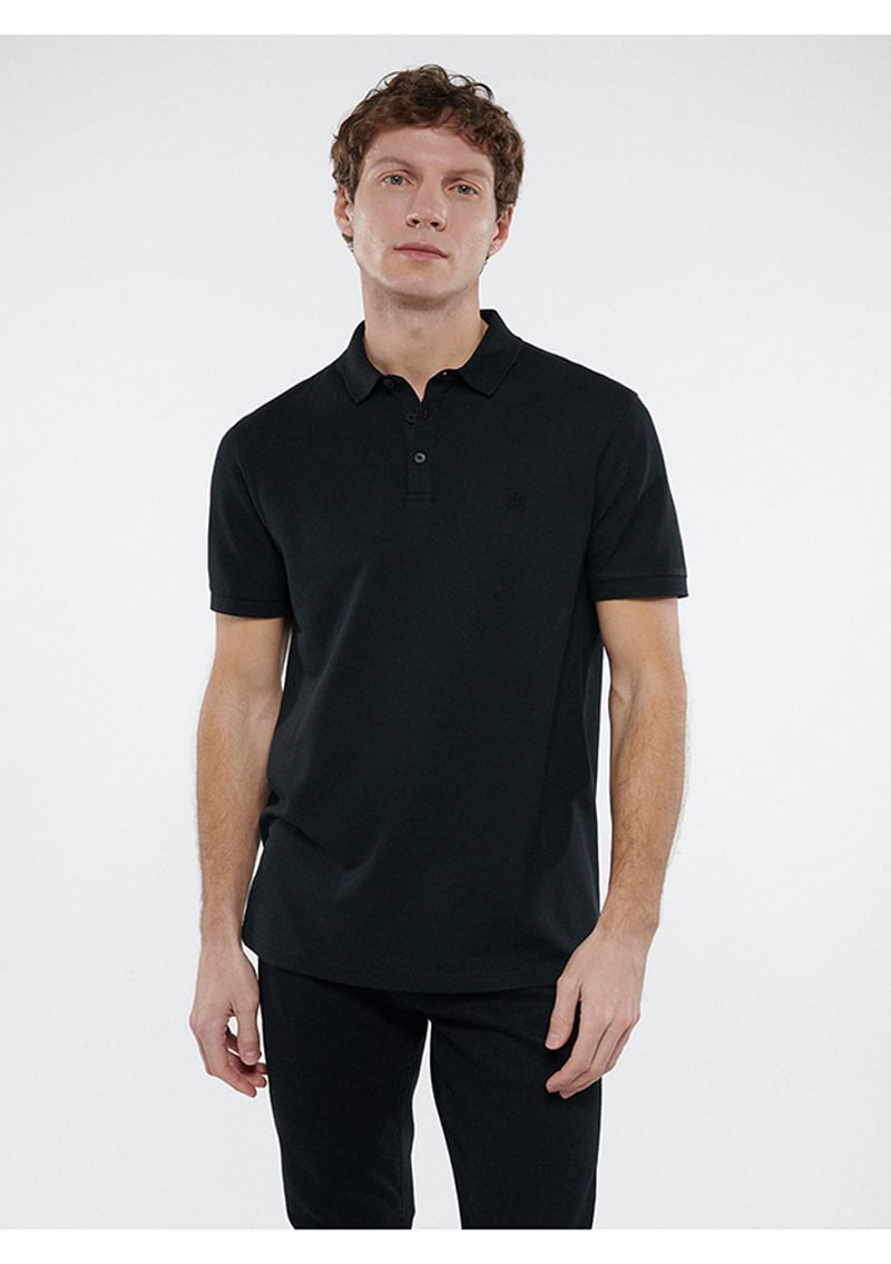 M066157-900 Erkek Siyah Polo Yaka T-shirt