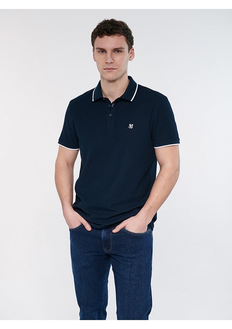 M066039-30651 Erkek Lacivert Polo Yaka T-shirt