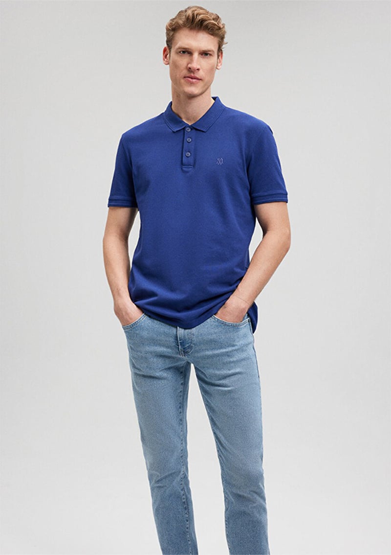 M064946-70758 Erkek Lacivert Polo Yaka T-shirt