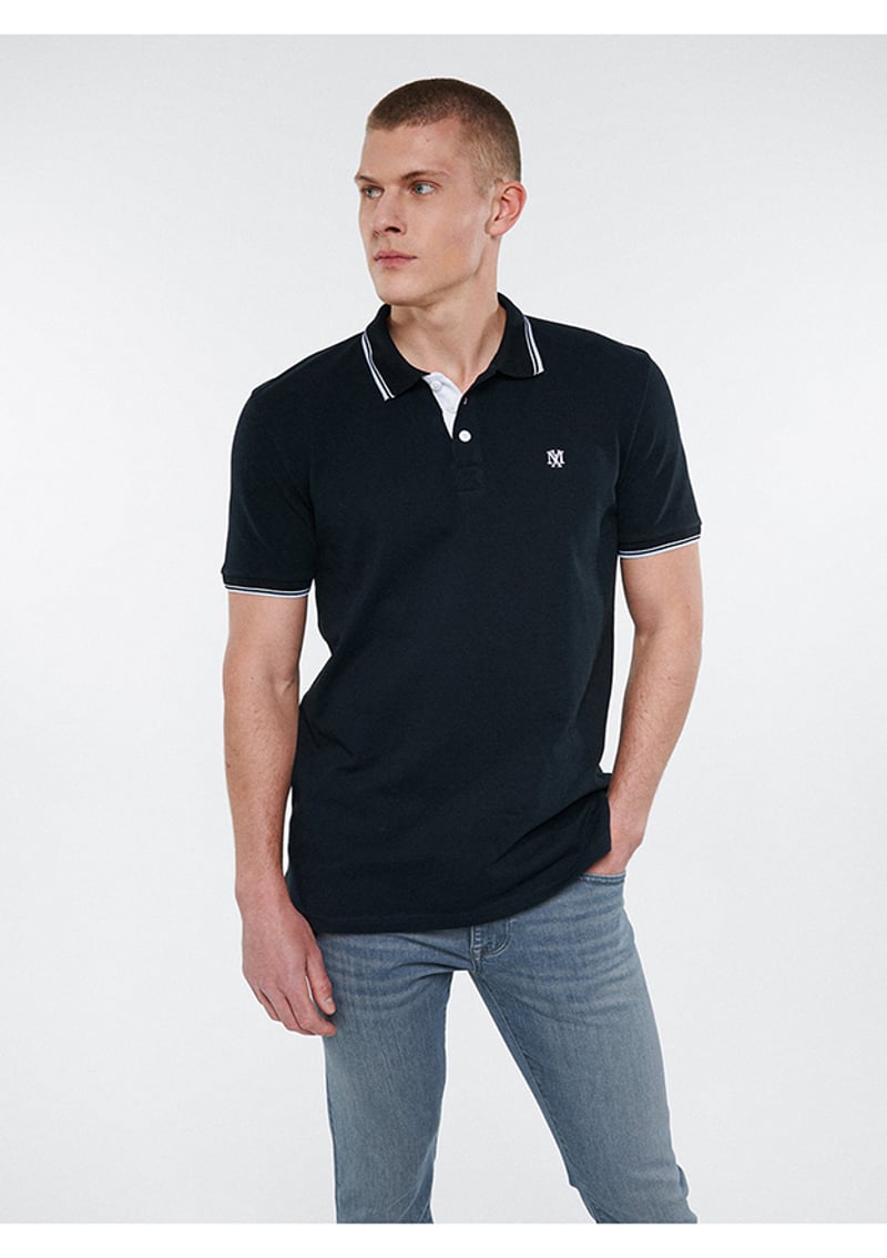 M064164-900 Erkek Siyah Polo Yaka T-shirt