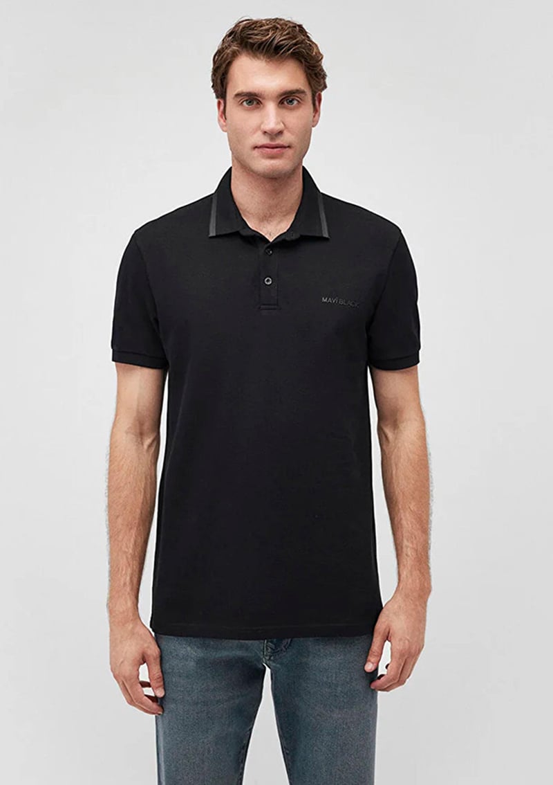 M0611829-900 Erkek Siyah Polo Yaka T-shirt