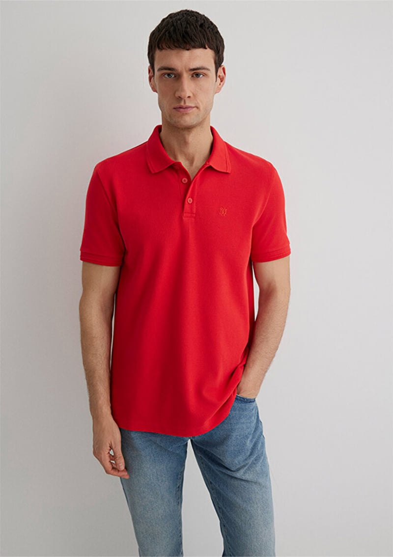 M064946-70471 Erkek Kırmızı Polo Yaka T-shirt