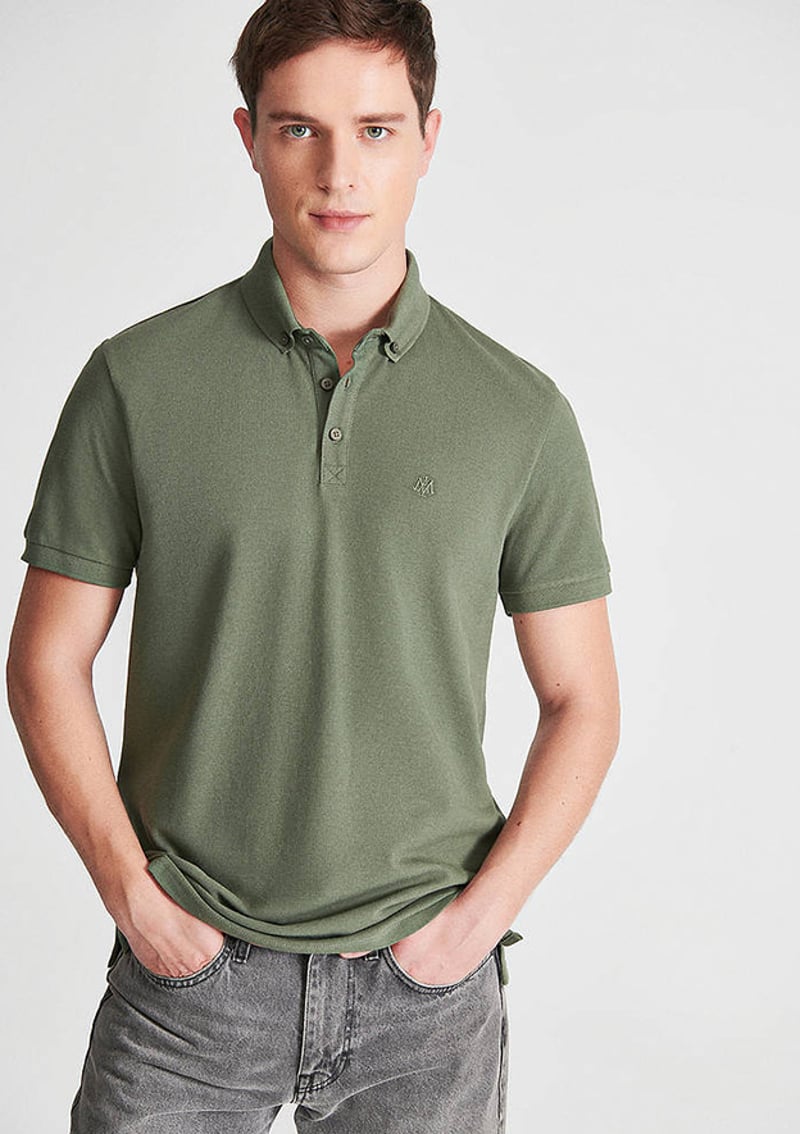 M063247-33198 Erkek Yeşil Polo Yaka T-shirt