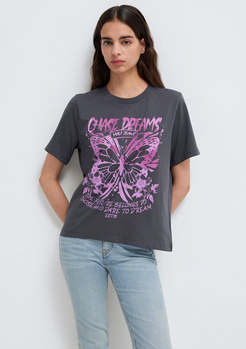 M1613720-83620 Kadın Baskılı T-Shirt