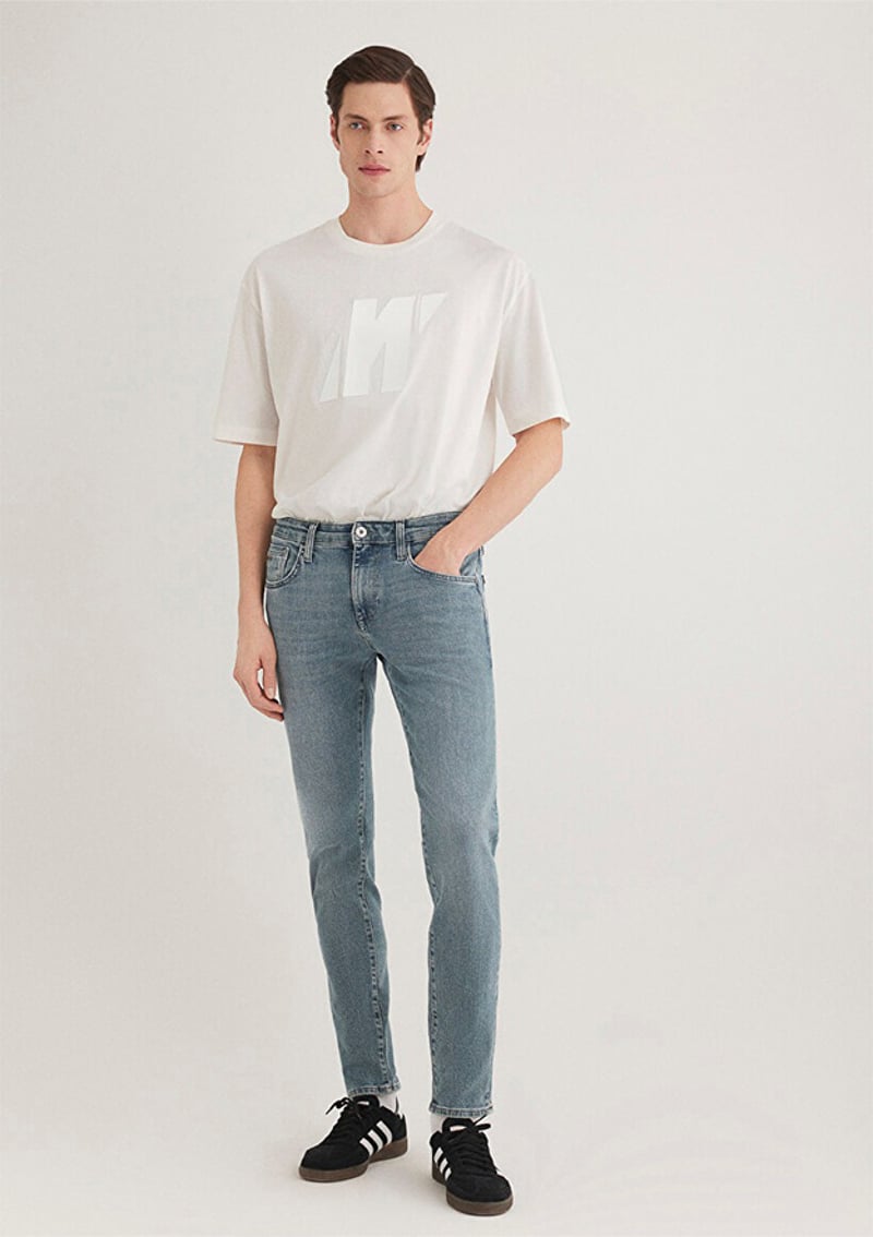 M0042489555 Erkek Mavi Jean Pantolon