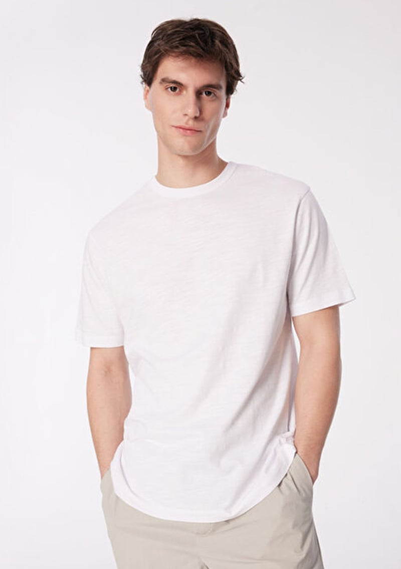 M0612151-620 Erkek Beyaz Kısa Kol T-shirt