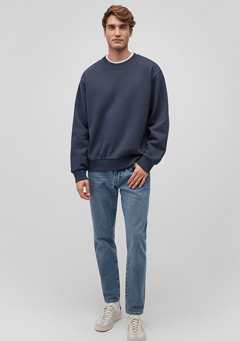 M0S10276-87822 Erkek Mavi Sweatshirt
