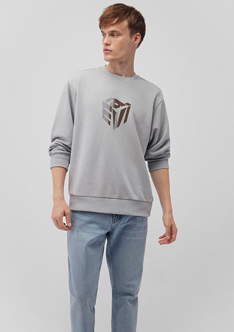 M0S10204-70075 Erkek Gri Sweatshirt