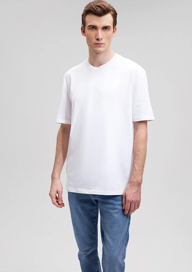 M0611924-620 Erkek Beyaz Kısa Kol T-shirt