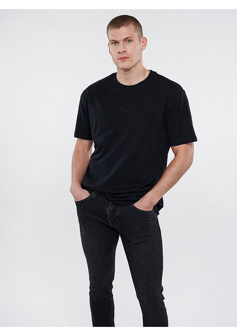 M0610100-900 Erkek Siyah Baskılı T-shirt