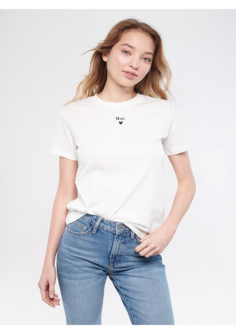 M1601185-33389 Kadın Beyaz Baskılı T-shirt