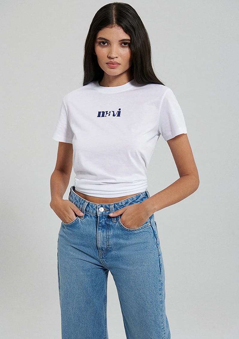 M1612241-620 Kadın Beyaz Baskılı T-shirt