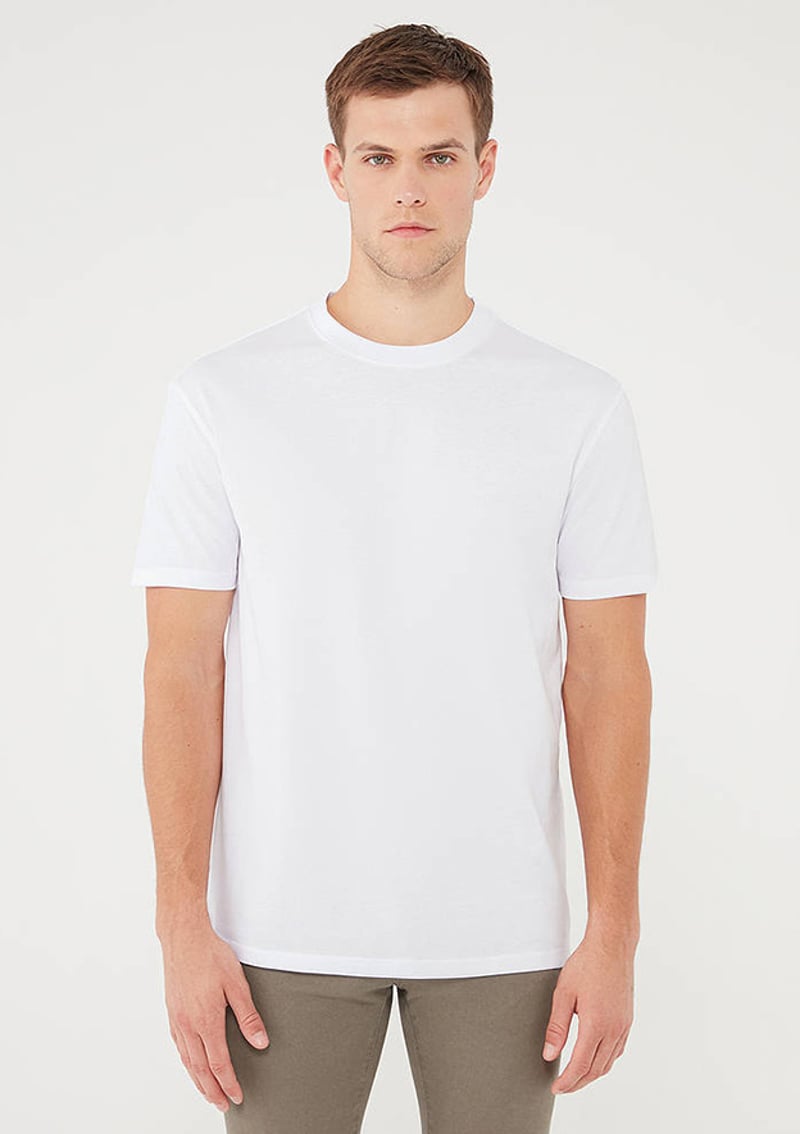 M066249-620 Erkek Beyaz Kısa Kol T-shirt