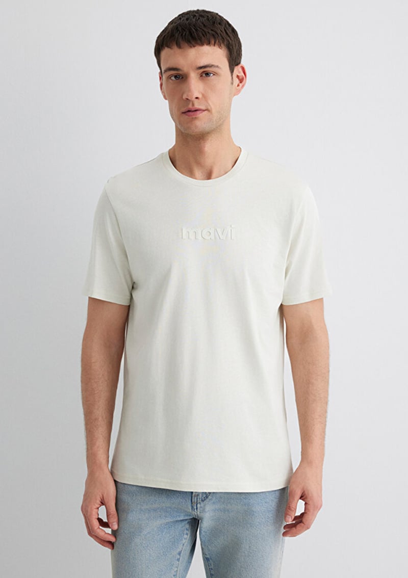 M0612732-70142 Erkek Gri Baskılı T-shirt