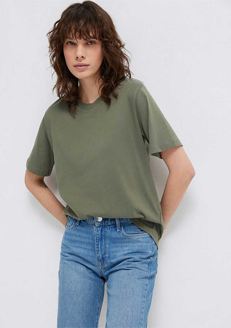 M1600955-86627 Kadın Çok Renkli Baskılı T-shirt