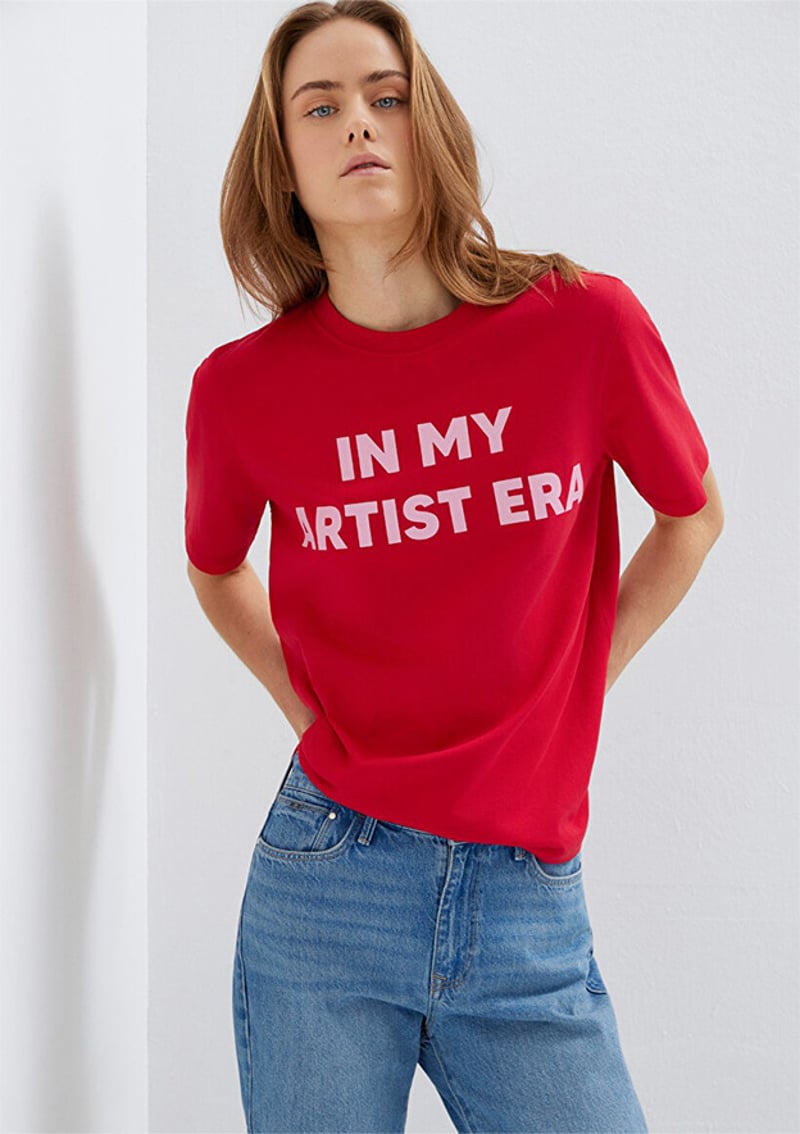 M1613734-70935 Kadın Baskılı T-Shirt