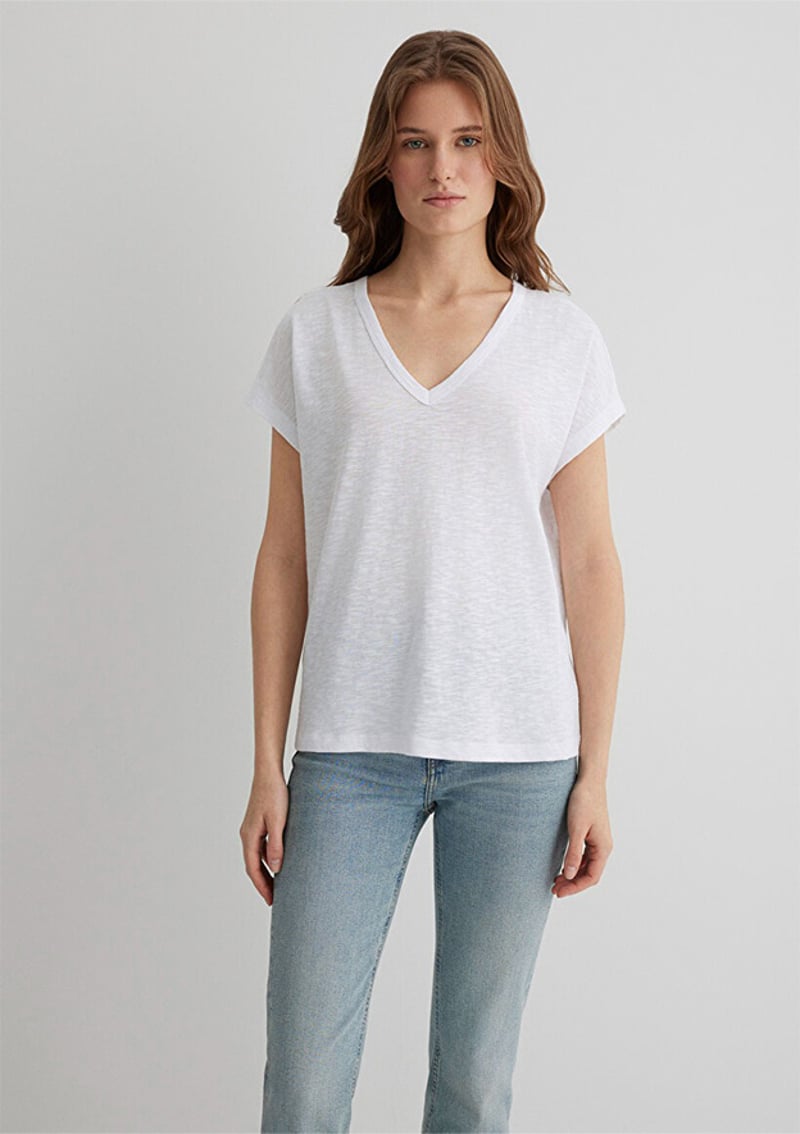 M1612380-620 Kadın Beyaz Basic T-shirt
