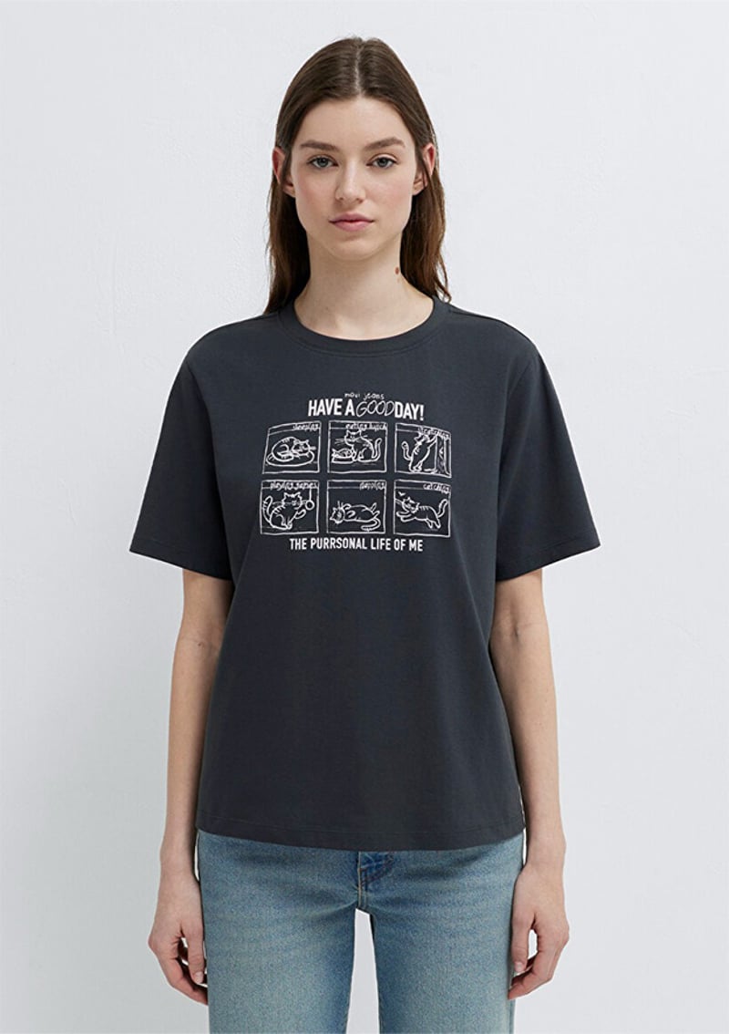 M1613876-83620 Kadın Baskılı T-Shirt