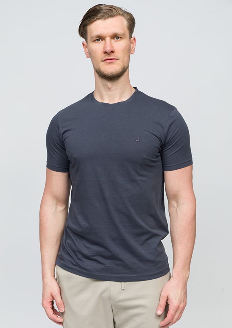 25Yjeeo04623 Erkek Antrasit Bisiklet Yaka T-shirt