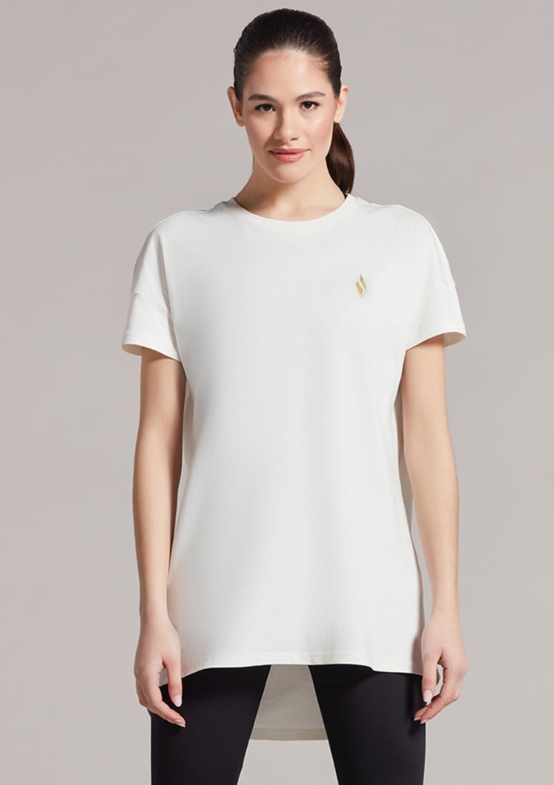 S221482-102 Kadın Beyaz Baskılı T-shirt