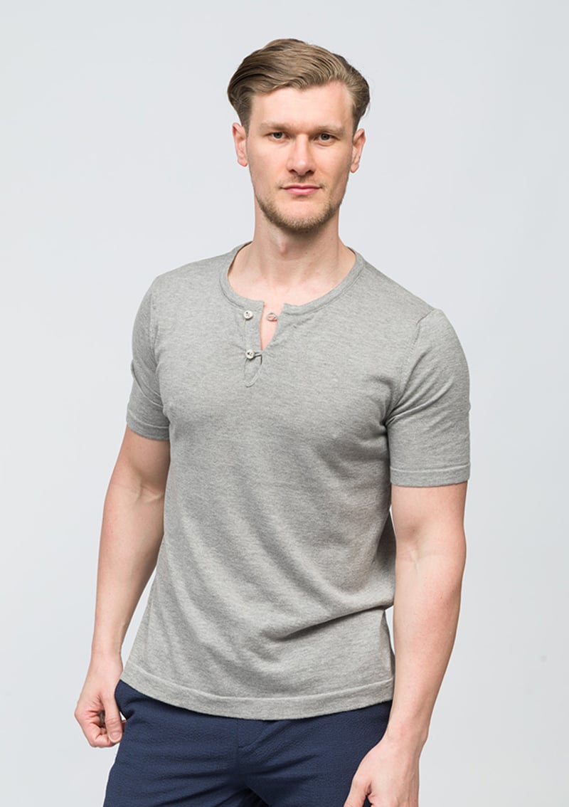 25 Bst Jesus Erkek Gri Bisiklet Yaka T-shirt